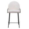 Jambi Counter Stool – Set of 2, 39" H With Ivory Shearling Style Fabric, Powder-Coated Steel By Zuo Modern - 3 of 4
