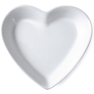 Omniware White Porcelain Heart Dish, 5.5 Inch