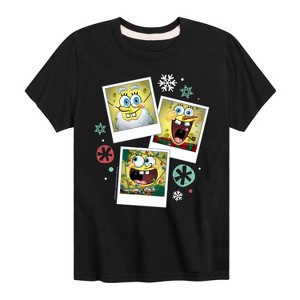 Boys' - SpongeBob SquarePants - Christmas Photo Collage Short Sleeve Graphic T-Shirt - 1 of 4