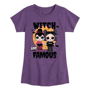 Girls' - LOL Surprise! - Halloween Witch & Famous Fitted Short Sleeve Graphic T-Shirt - 1 of 4