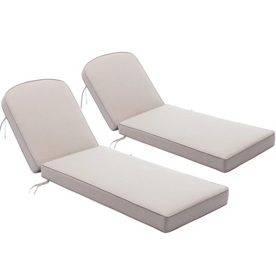 KINWELL Set of 2 Extra Thick Outdoor Chaise Lounge Cushions (5-inch Thick)