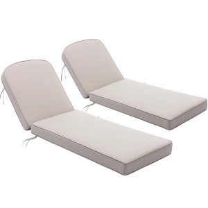KINWELL Set of 2 Extra Thick Outdoor Chaise Lounge Cushions (5-inch Thick) - 1 of 4