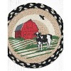 Earth Rugs Red Barn Jute Trivet – 10" Round Hand-Braided Heat Pad, Rustic Farmhouse Kitchen Table Accent - 3 of 3