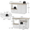Famapy White Base Oak Table Kitchen Island With 2 Doors and 1 Drawer - 3 of 4
