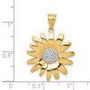 Black Bow Jewelry 14k Yellow Gold and White Rhodium Two Tone Sunflower Pendant, 22mm - 3 of 4