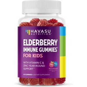 Elderberry Gummies for Kids, Immune System Supplement, Havasu Nutrition, 60ct - 1 of 4