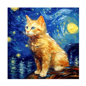 Trademark Fine Art - Ivan Guaderrama Nights Gentle Whiskers Canvas Art - 1 of 4