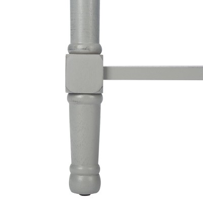 Distressed Gray Wood End Table with Storage