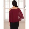 INSPIRE CHIC Women's Cold Shoulder Elegant Chiffon Ruched Cocktail Blouse - 4 of 4