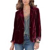 Coolmee Women's Casual 1 Button Velvet Jacket Velvet Cardigan Blazer Office Work Short Coat Suit Jacket with Pocket - 2 of 4