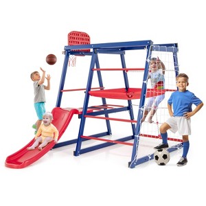 Costway 7-In-1 Kids Indoor Playground w/ Slide Climbing Net Crowling Ladder Rope Ladder - 1 of 4