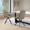 Armen Living,Swivel Upholstered Dining Chair in Taupe Gray Faux Leather Black - Set of 2 - 3 of 4