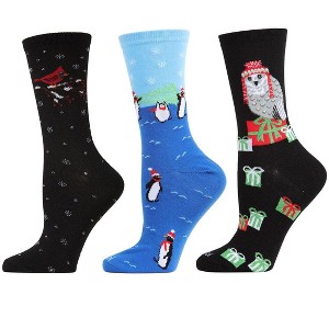 MeMoi 3 Pair Bundle Women's Holiday Crew Socks - 1 of 1