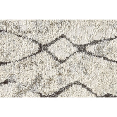 Ivory and Gray Rectangular Reversible Cotton Rug