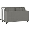 Outsunny Patio Wicker Pool Float Storage Basket, Outdoor PE Rattan Pool Caddy with Rolling Wheels for Floats, Noodles, Paddles, Towels - 4 of 4