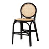 bali & pari Ayana Two-Tone Rattan Counter Height Barstool Natural Brown/Black: Handcrafted, Mid-Century, Boho Charm - 2 of 4