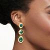 Ross-Simons 17.90 ct. t.w. Emerald Station Drop Earrings in 18kt Gold Over Sterling - 2 of 4