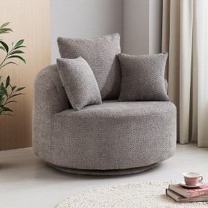 Crochet Yarn Swivel Compression Chair with Pillow - 1 of 4