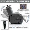 Grey Dual Motor Infinite Position Leatheraire Power Lift Recliner Chair with 8-Point Vibration Massage and Lumbar Heating - 4 of 4