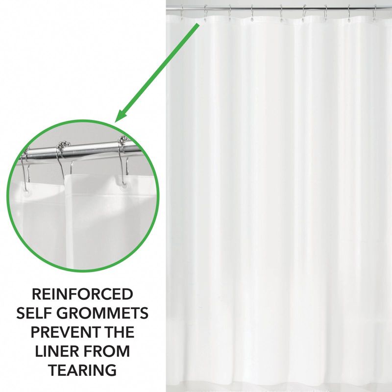 mDesign Long PEVA 72" x 72" Waterproof Shower Curtain Liner, 5 of 9