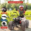 Coucheta 24V Kids ATV Quad, 2-Seater 4WD Ride-On w/ 4x100W Motor, Dual 7AH Battery, Throttle Control, EVA Tires & Metal Suspension, LED Lights &Music - 4 of 4