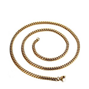 Cuban Link Chain Necklace Gold Stainless Steel Hip Hop Men Women Ginger Lyne Collection - 1 of 4