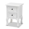 Caelan Wood 2 Drawer Nightstand White - Baxton Studio: Traditional Style, MDF Frame, No Assembly Required - 4 of 4