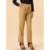 INSPIRE CHIC Women's Plaid Elastic Waist Casual Work Office Long Pants - 2 of 4