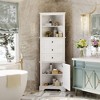 ORRD White Tall Cabinet w/3 Drawers & Adjustable Shelves - MDF Board, for Bathroom/Kitchen/Living Room - 3 of 4
