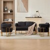 Okak Modern Teddy Fleece Upholstered Back Armchair with Gold Metal Frame,Leisure Reception Chair for Living Rooms,Relaxation Areas - 3 of 4