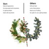 GustoWave 6 ft. Prelit Christmas Garland with 20 Warm White LED Lights, Flowers & Bows, Lighted Xmas Holiday Garlands - 2 of 4