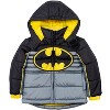 DC Comics Justice League Batman Zip Up Winter Coat Puffer Jacket Toddler - image 3 of 4