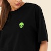Dalix Alien Embroidered Cotton Relaxed Fit Flowy Short Sleeve Crewneck Tee Shirt Womens - 4 of 4