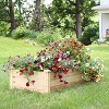 Sunnydaze Outdoor Square Wood Raised Garden Bed for Flower, Vegetable, and Herb Gardening - 4 of 4