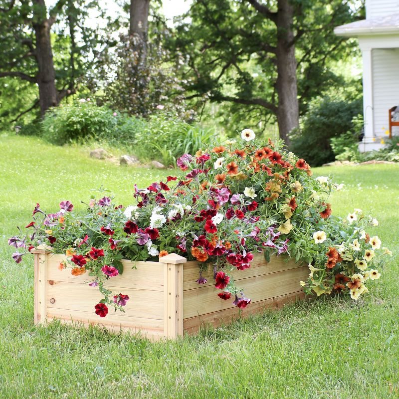 Sunnydaze Outdoor Rectangular Wood Raised Garden Bed for Flower, Vegetable, and Herb Gardening - 24" W x 48.25" L x 12.25" H - Brown, 3 of 11