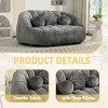 SEVOBAL Sofas Lazy Bean Bag Sofa High Back Lounge Chair with Foam Filling Armrests for Living Room Bedroom, Gray, 63.78"*43.7"*26.77" - 3 of 4