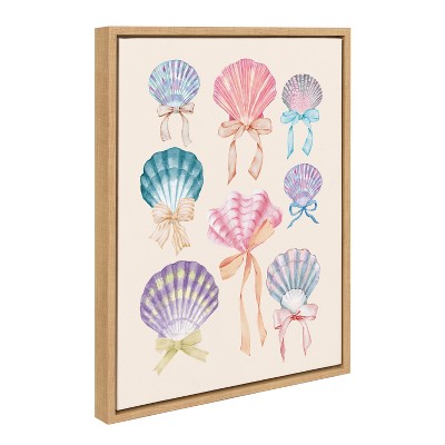 Natural Coastal Seashell Bows Canvas Print, 18x24