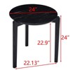 FONTOI 24" Coffee Table with Imitation Marble Tabletop, Compact Side Table with 3 Legs for Living Room, Office, Home, Black, 24"*24"*24" - 3 of 4