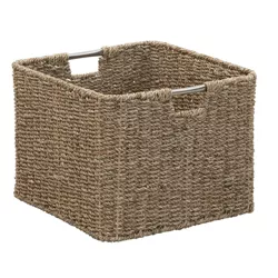 Household Essentials Square Wicker Basket Seagrass