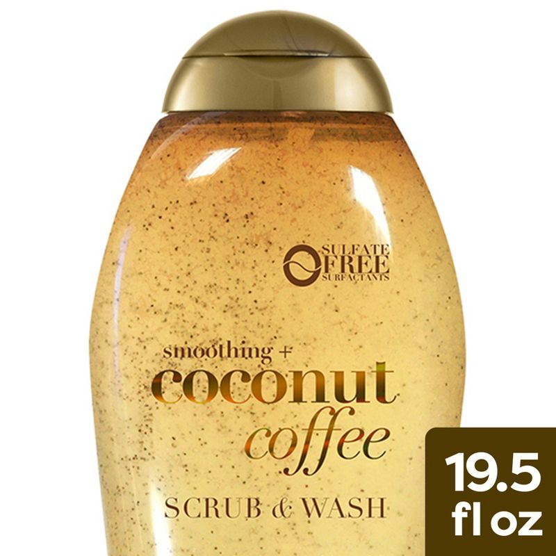 OGX Smoothing + Coconut Coffee Exfoliating Body Scrub with Arabica Coffee &#38; Coconut Oil, 19.5oz, 1 of 10