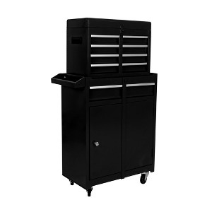 5-Drawer Rolling Tool Chest With Wheels Detachable Storage Cabinet Cart With Bottom Cabinet Adjustable Shelf Tool Organizer,Irregular,black,17.7in - 1 of 4