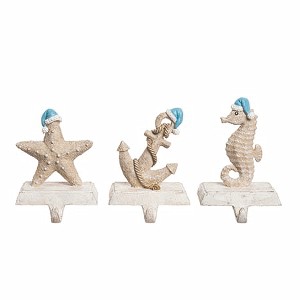 Transpac Resin Coastal Cmas Stocking Holder Set of Home Decorations Set of 3 Christmas - 1 of 1