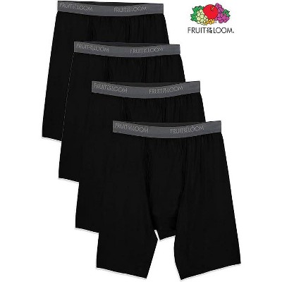 Fruit Of The Loom Men s 4pk Long Leg Microfiber Boxer Briefs All Black Pack 2xl Target