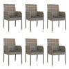 vidaXL Patio Dining Set Outdoor Conversation Set with Cushions Poly Rattan - Gray 74.8" Table Length 6 Chairs - 4 of 4