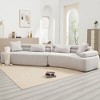 139"W 4-Seater Sectional Sofa Sleeper Sofa Bed with ARC Armrests, Double Backrests and Pillows, No Assembly Required-ModernLuxe - 2 of 4