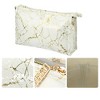 Unique Bargains Makeup Bag Cosmetic Travel Bag Make Up Brush Organizer Bag Marble Makeup Storage Toiletry Bag for Women 9"x3"x6" 1 Pcs - 3 of 4
