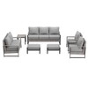 Sonkuki Outdoor Furniture Set Patio Conversation Sofa with Coffee Table Set, All-Weather PE Rattan Couch with Cushion - 2 of 4