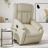 vidaXL Cream Faux Leather Electric Recliner Chair with Power Lift, Massage Function, and Convenient Storage for Elderly - Comfortable Lounge Seating - 2 of 4