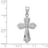Black Bow Jewelry 14k White Gold Diamond-Cut Fancy 2D Cross Pendant, 17 x 32mm - 4 of 4