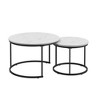 NicBex Nesting Round Coffee Table Set,2-Piece Circular End Table with Marble Pattern Top,Metal Frame Side Tables for Living Room,Office - 2 of 4